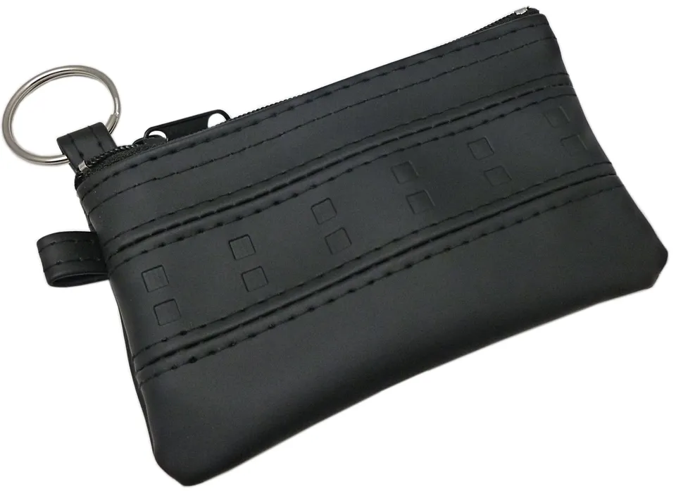 myledershop Schlüsseltaschen portachiavi nero in finta pelle