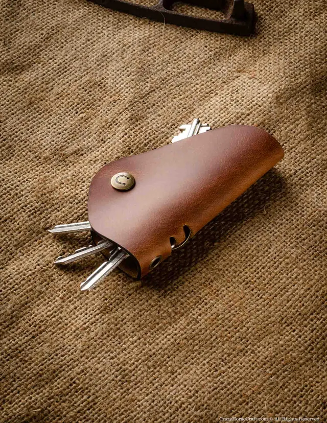 Crazy Horse Craft Key Holders portachiavi Classic Brown pelle