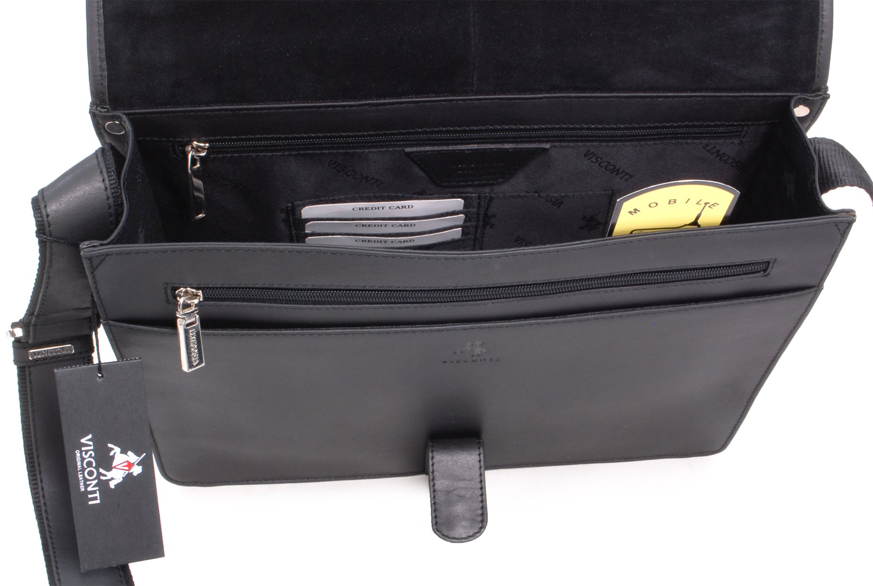 Visconti Hunters Bags 18797 borsa a tracolla nera per documenti A4
