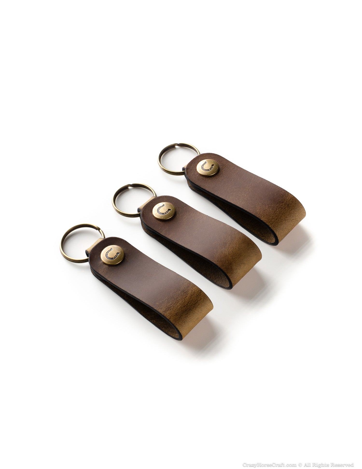 Crazy Horse Craft Key Holders Set Of 3 Veg-Tanned Leather Key Fobs portachiavi