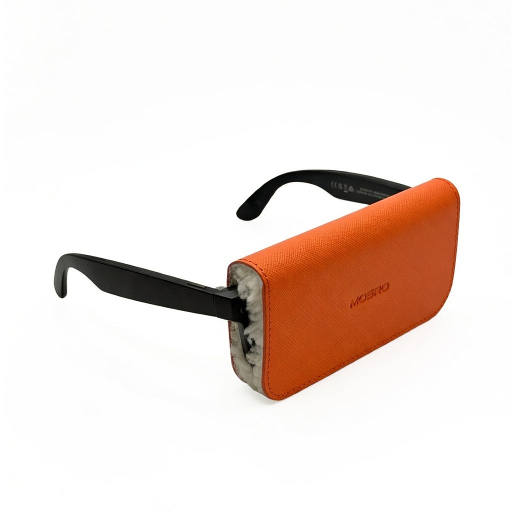 Moero Vision Air portaocchiali Black in pelle Saffiano magnetico