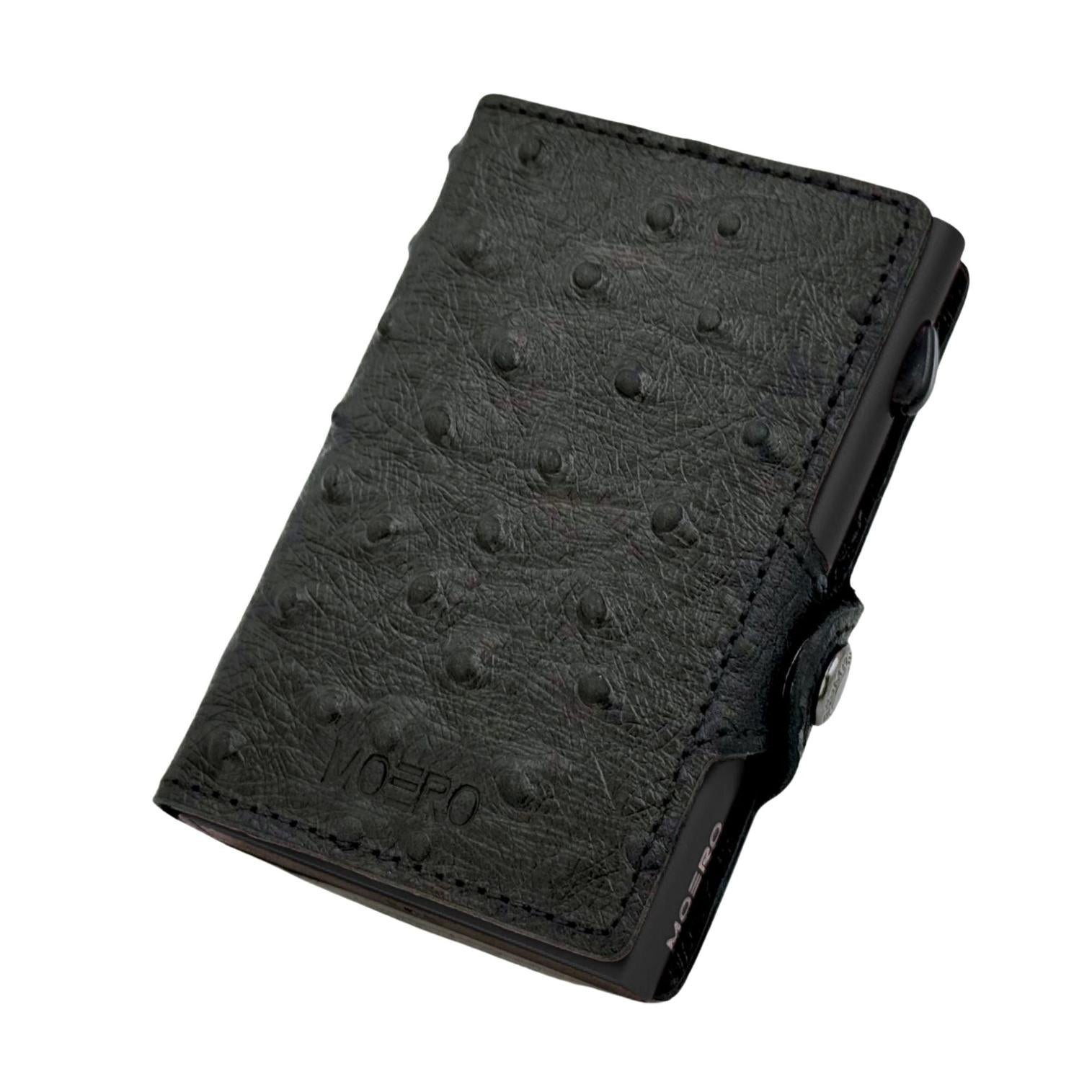 Moero Linea Classic Struzzo portafoglio nero RFID