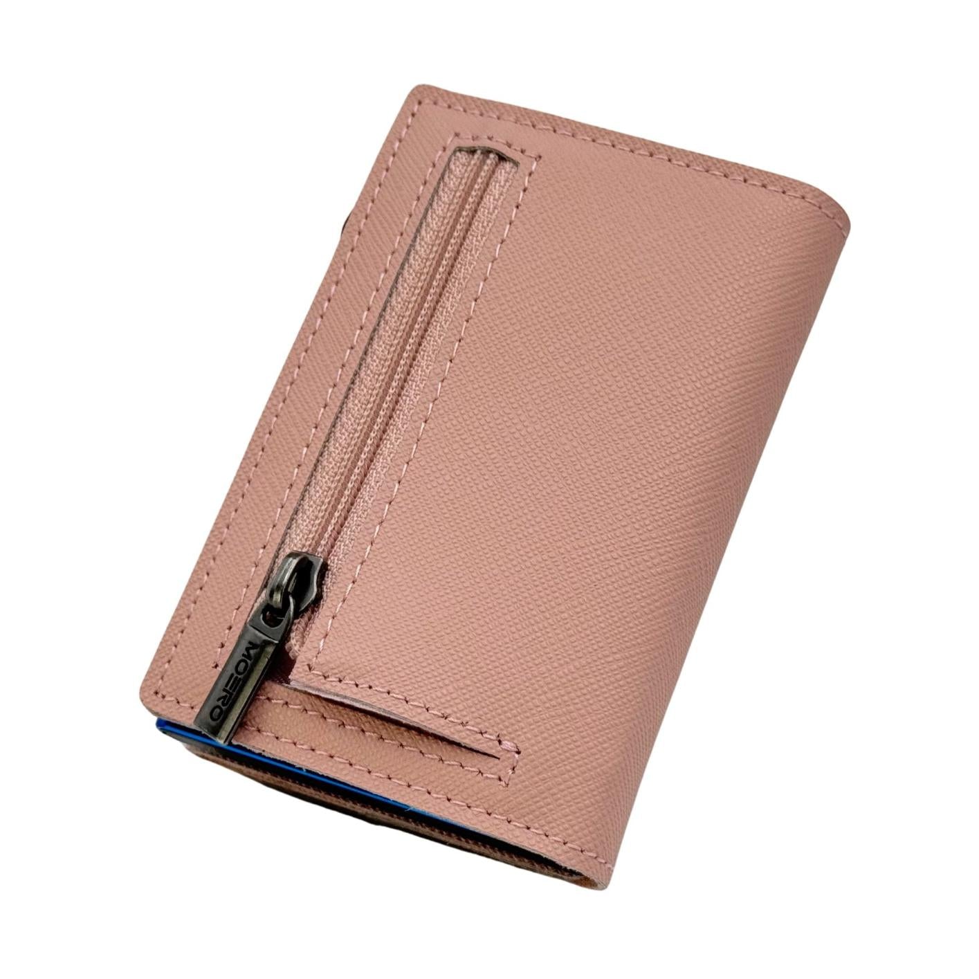 Moero Linea PRO PRO Zip Saffiano portafoglio rosa RFID