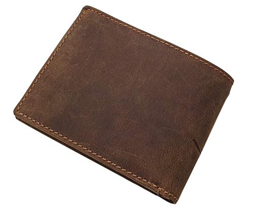 myledershop Herren Geldbörsen Portafoglio con motivo moto marrone RFID