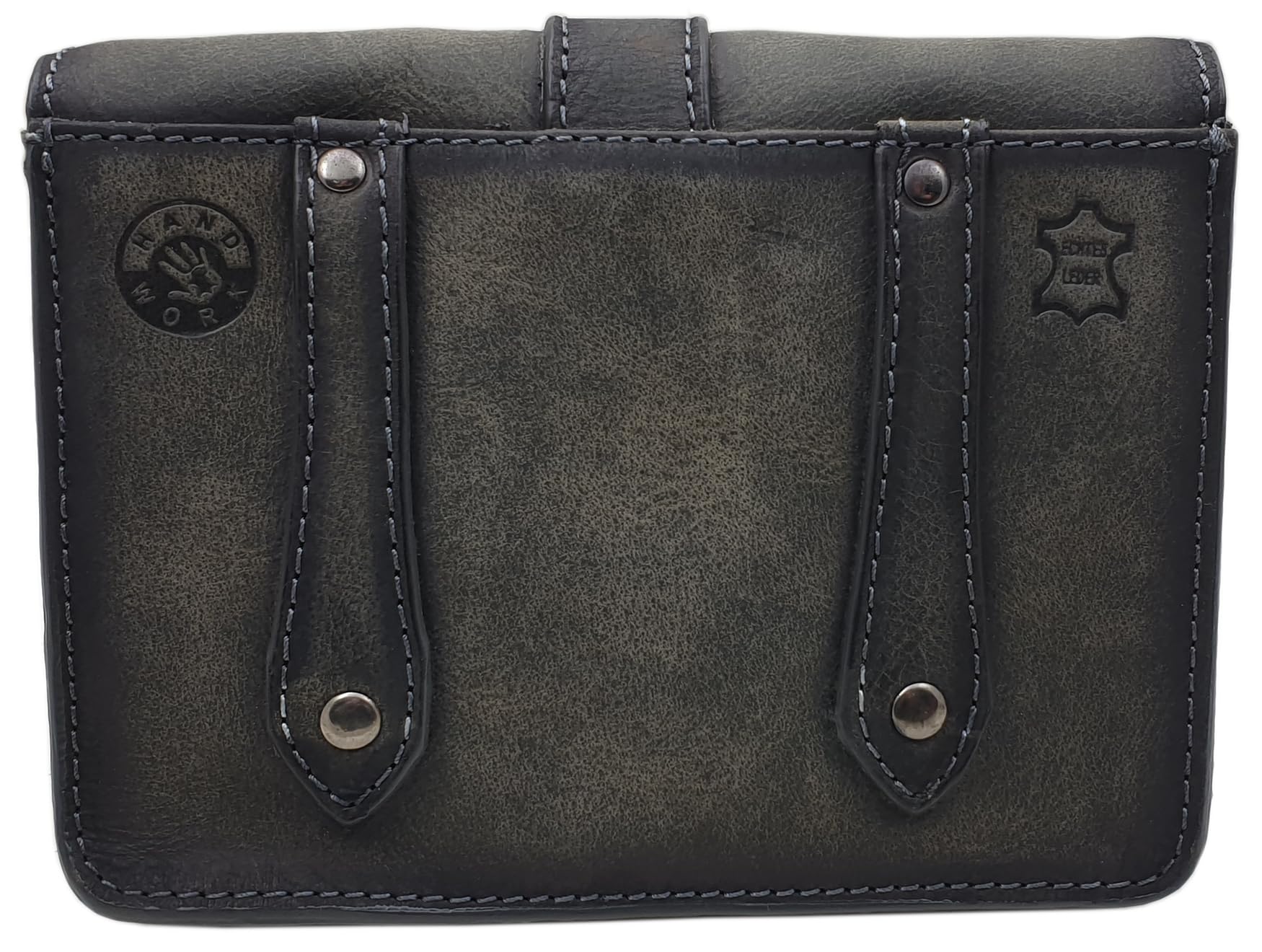 myledershop Gürtel-/Taschen marsupio in pelle di bufalo grigio vintage