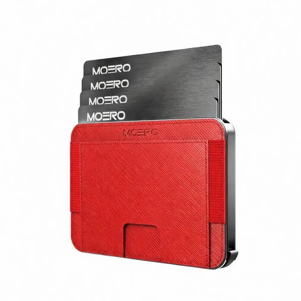Moero Linea M2 M2 Pro Saffiano Red portafoglio MagSafe antigraffio