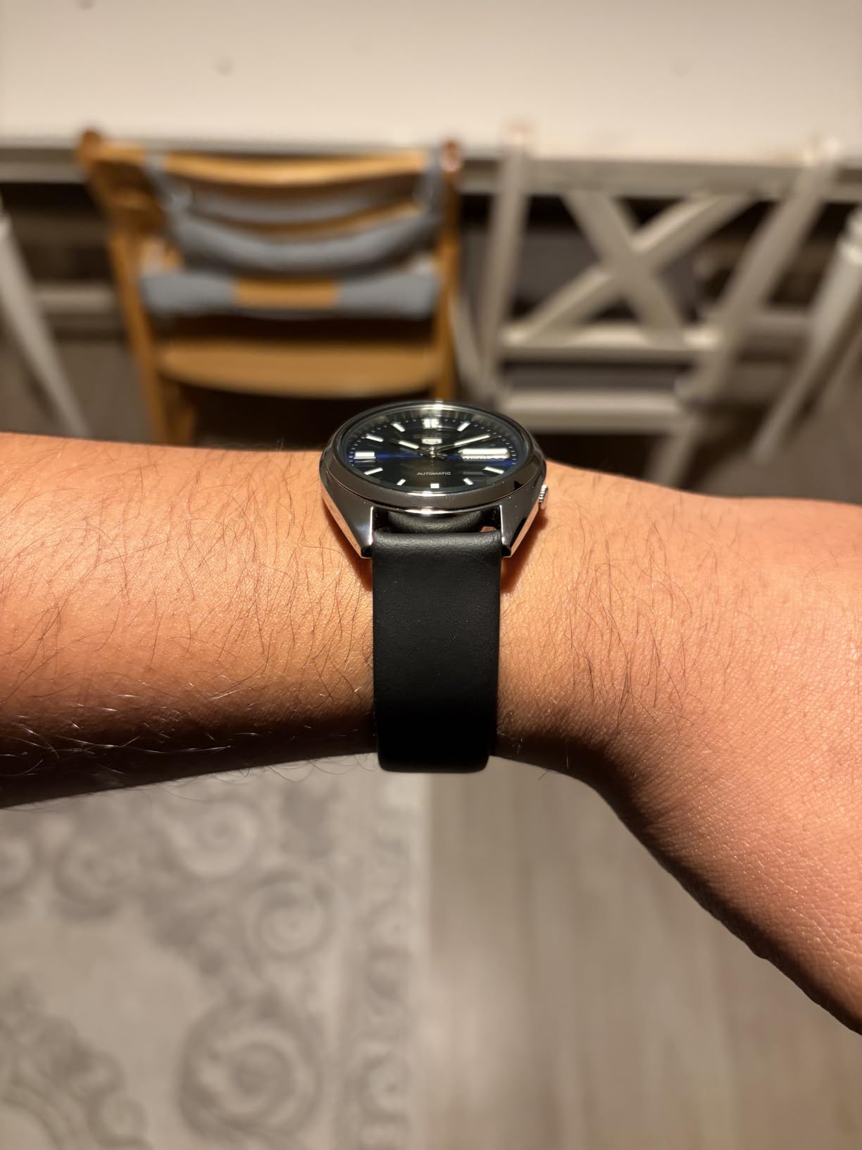 myledershop Uhrenarmbänder cinturino orologio 19 mm nero in vitello