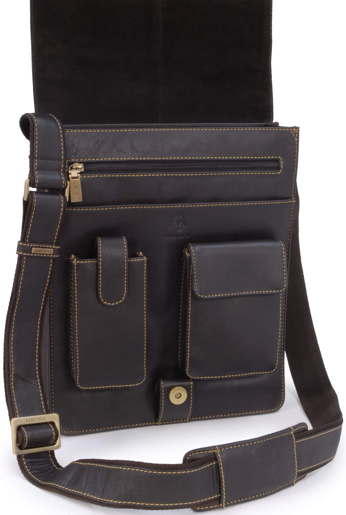 Visconti Hunters Bags 18410 Jasper borsa messenger in pelle Olio Marrone