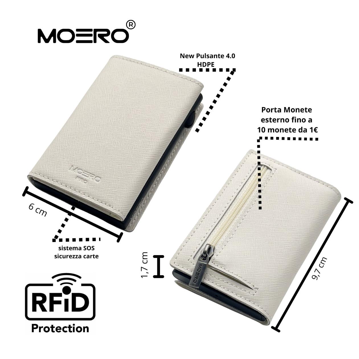 Moero Linea PRO Zip Saffiano portafoglio bianco RFID 4.0