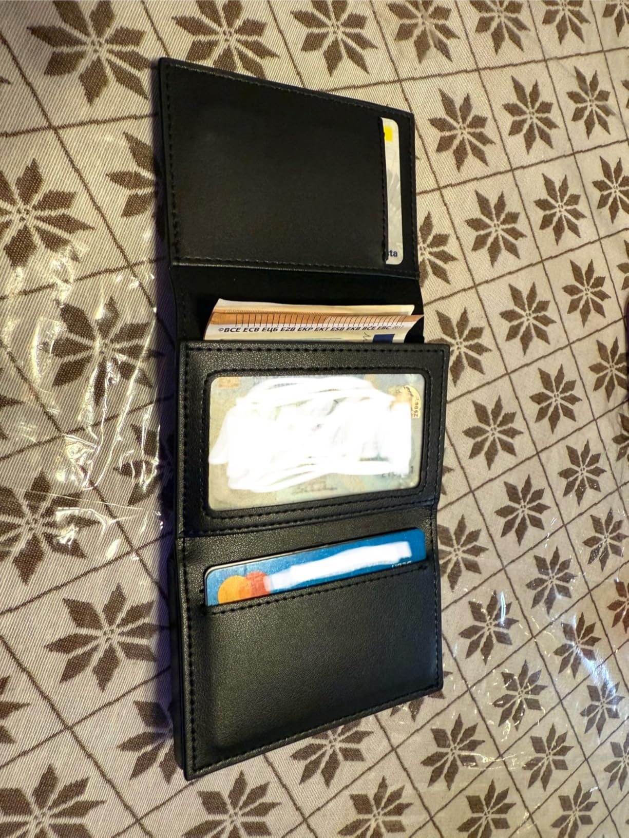 TENBST Card Holder portafoglio uomo Nero RFID con portamonete
