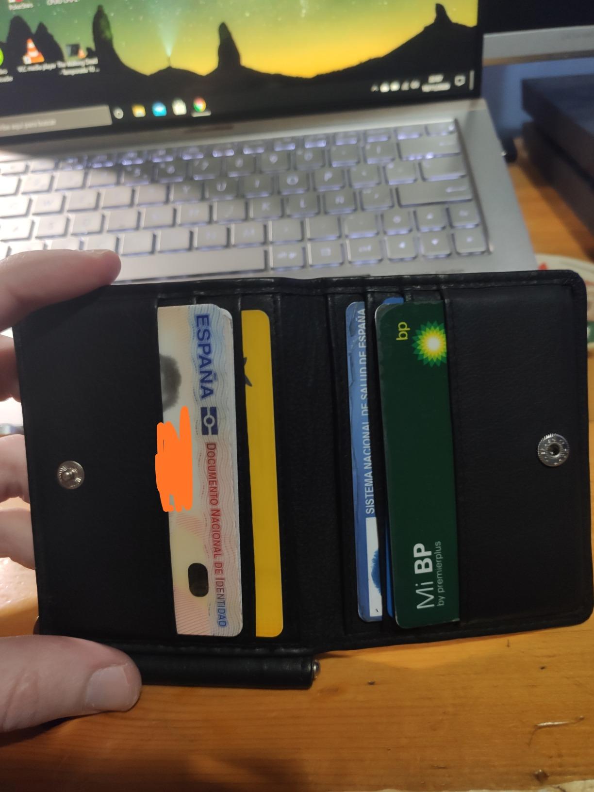 myledershop Brieftaschen Dollarclip portafoglio con clip nero in pelle di vitello