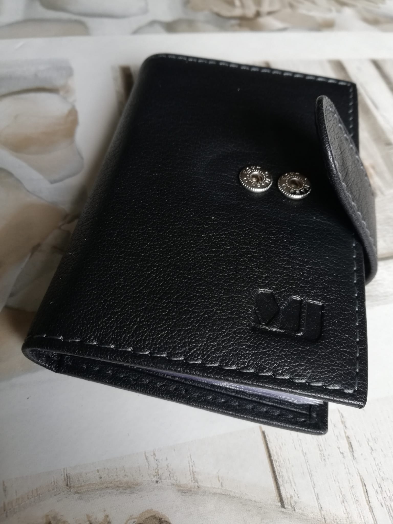 myledershop Kredit- und Visitenkartenetuis porta carte Marrone 22 scomparti pelle bufalo