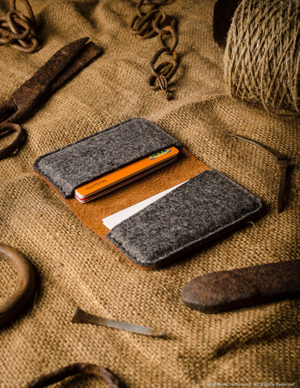 Crazy Horse Craft Wallets & Card Holders porta carte business Classic Brown