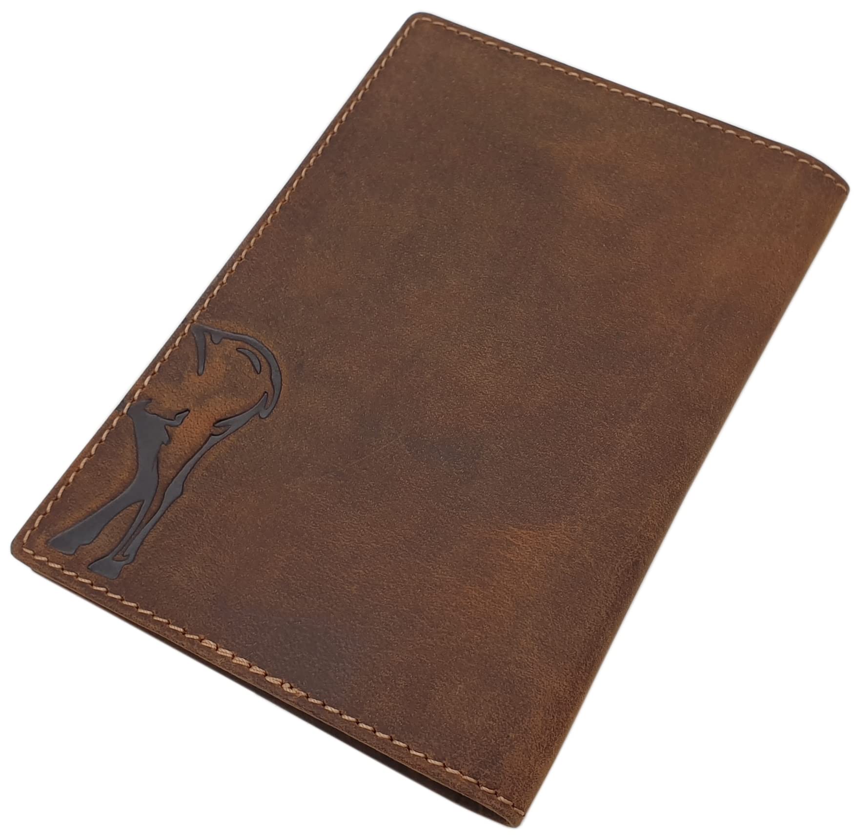 myledershop Karten- und Ausweisetuis portadocumenti motivo cervo pelle bufalo