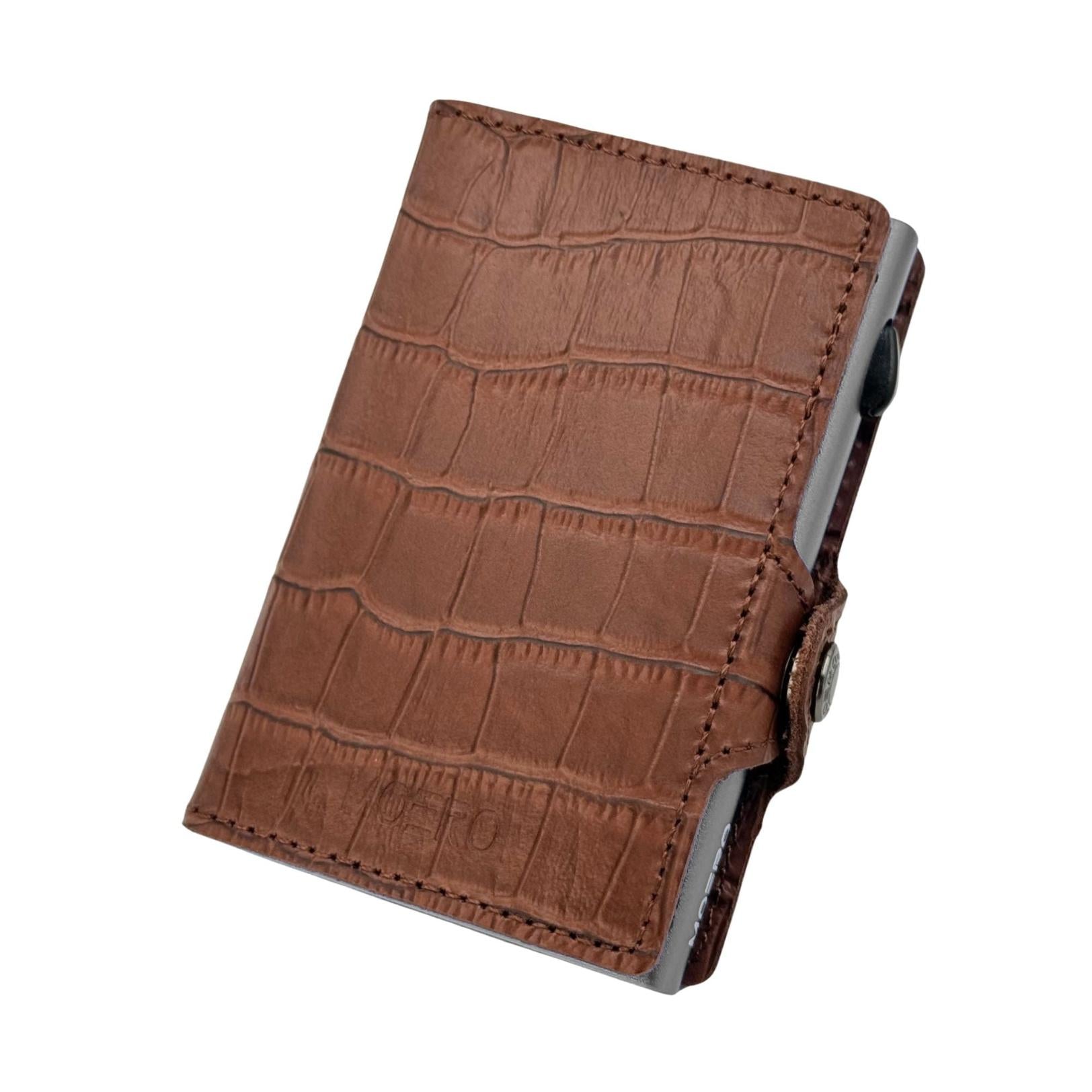 Moero Linea Classic Croco portafoglio marrone RFID