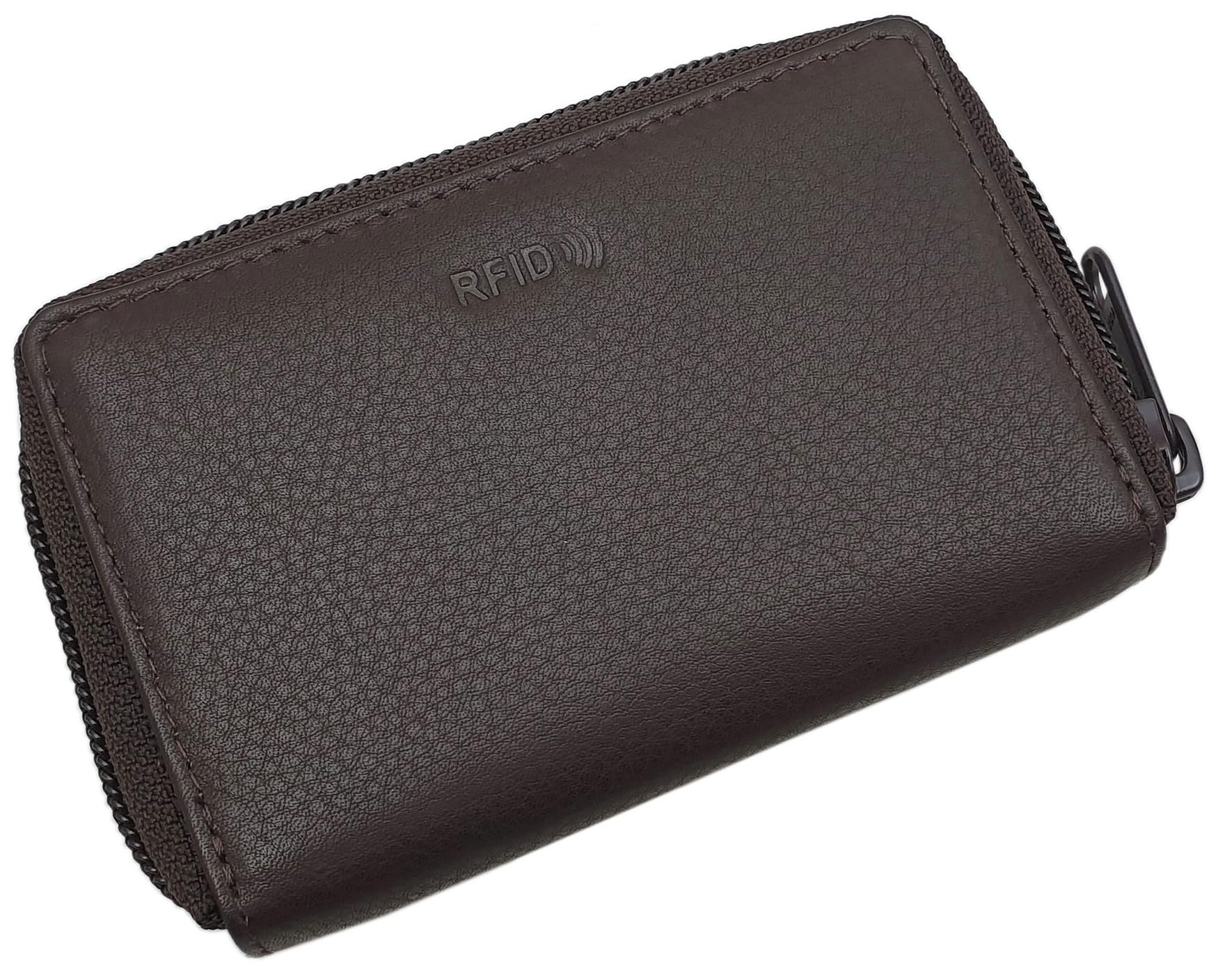myledershop Kredit- und Visitenkartenetuis Vacchetta porta carte 13 scomparti nero RFID
