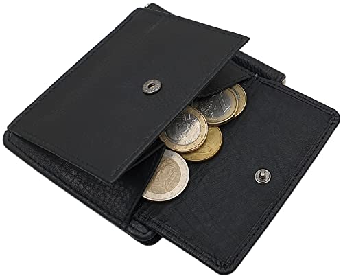 myledershop Brieftaschen portafoglio Vacchetta dollarclip nero