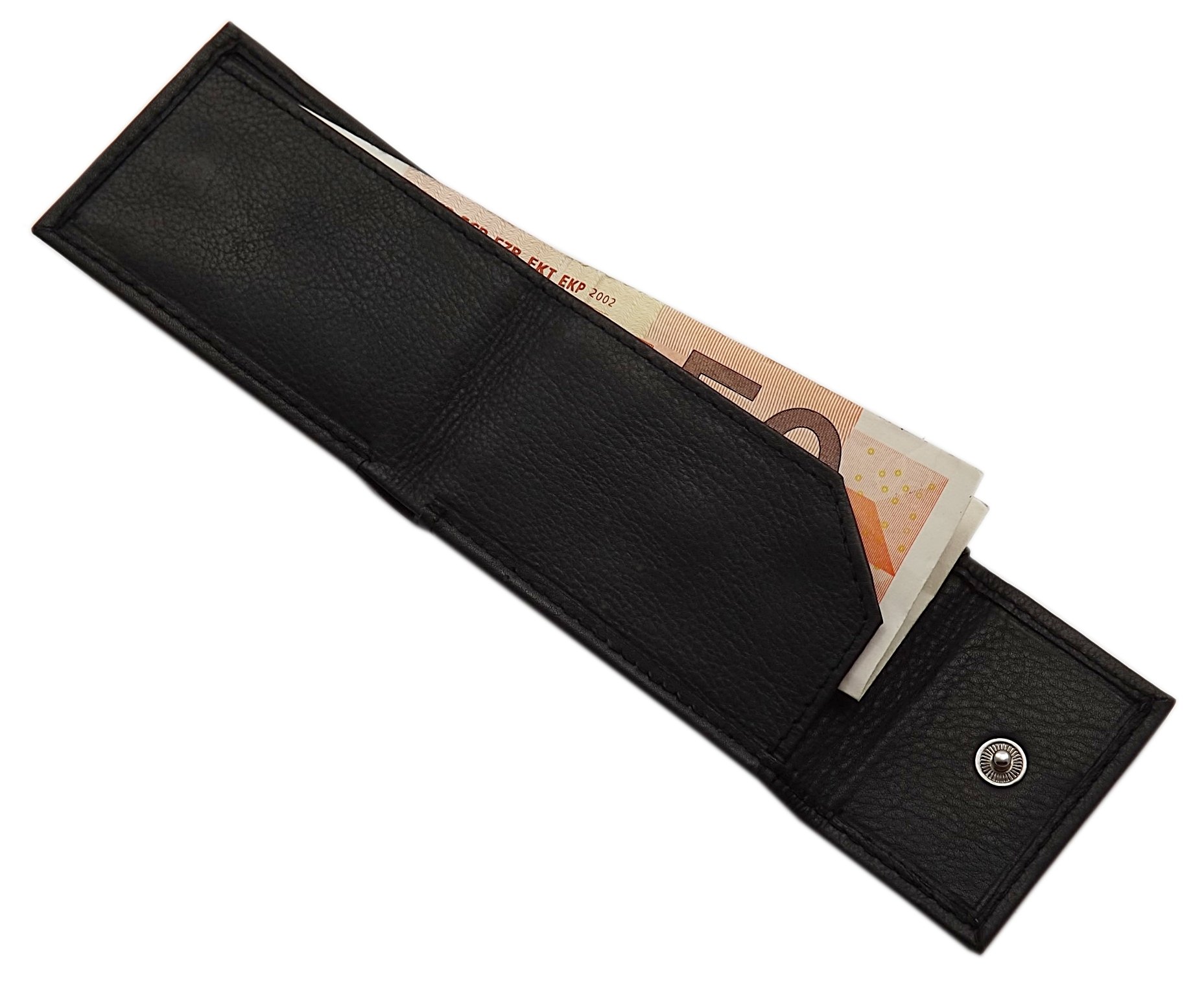 myledershop Herren Geldbörsen MJ-Design-Germany portafoglio nero in pelle di vitello