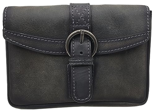 myledershop Gürtel-/Taschen marsupio in pelle di bufalo grigio vintage