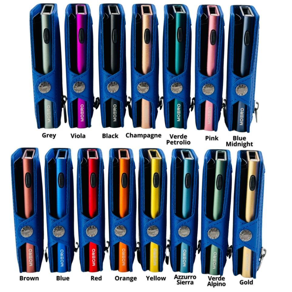 Moero Linea Classic Zip Saffiano portafoglio Blue Shock 4.0 RFID