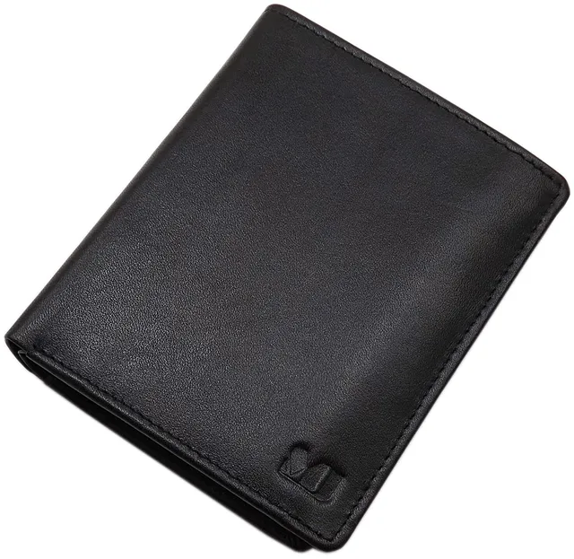 myledershop Münzbörsen Wiener Schachtel portafoglio nero in vacchetta