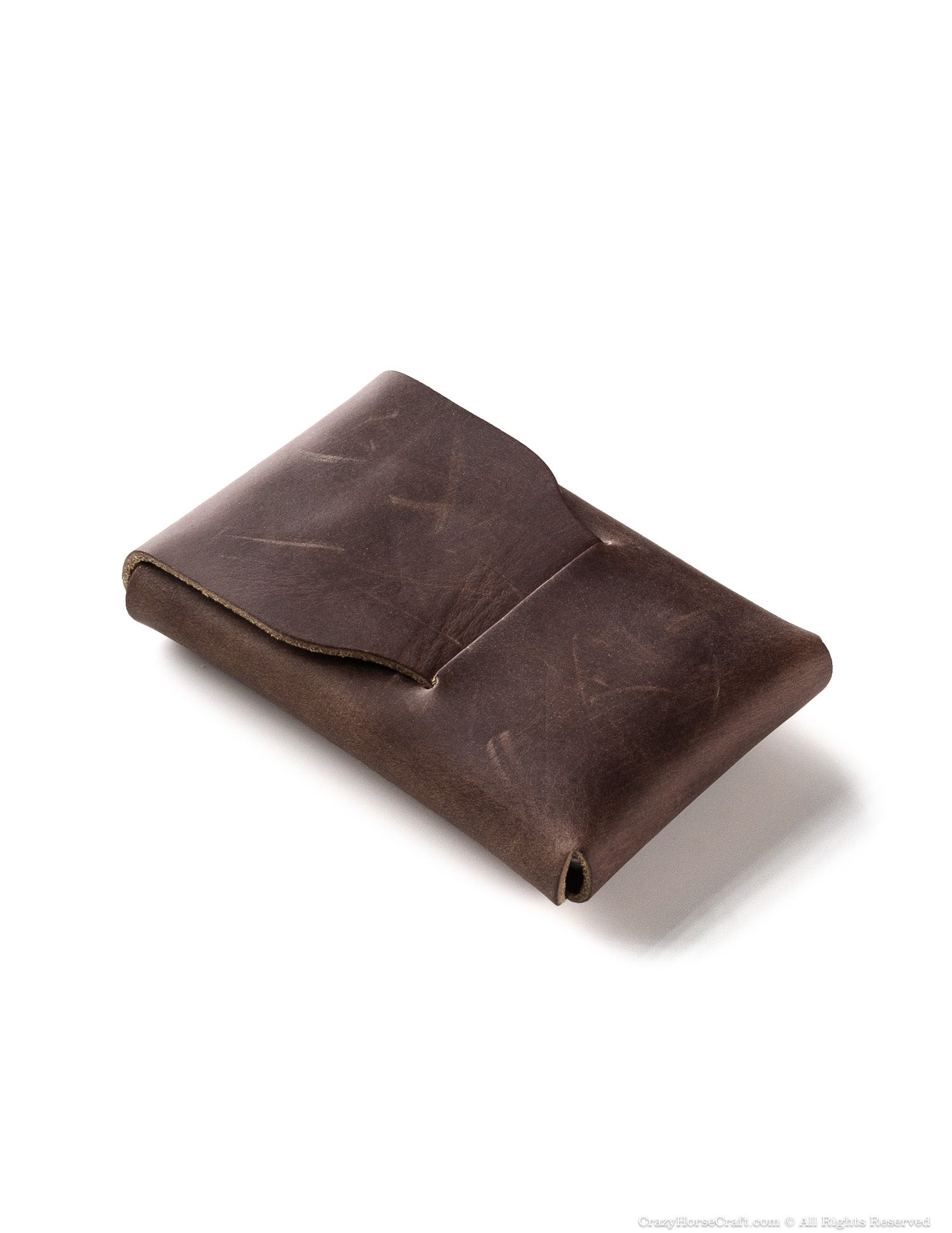 Crazy Horse Craft Wallets & Card Holders Slim Card Holder portacarte marrone classico