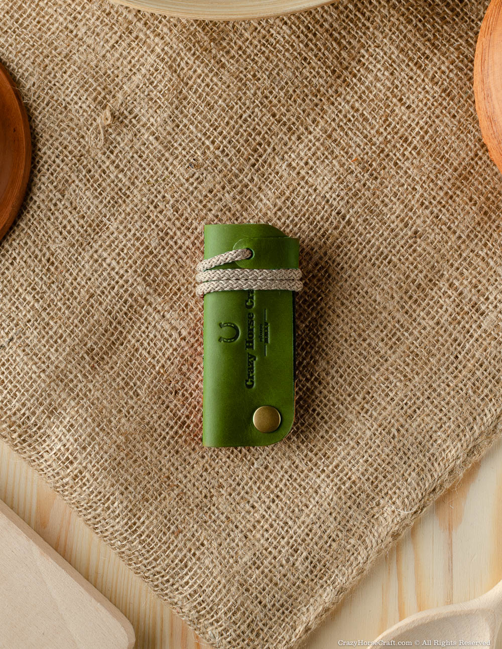Crazy Horse Craft Key Holders Leather Key Organiser & Holder portachiavi verde alpino