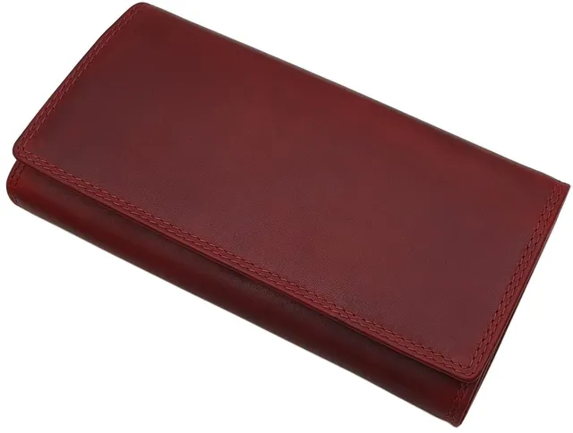 myledershop Damen Geldbörsen portafoglio donna senza motivo rosso ciliegia RFID