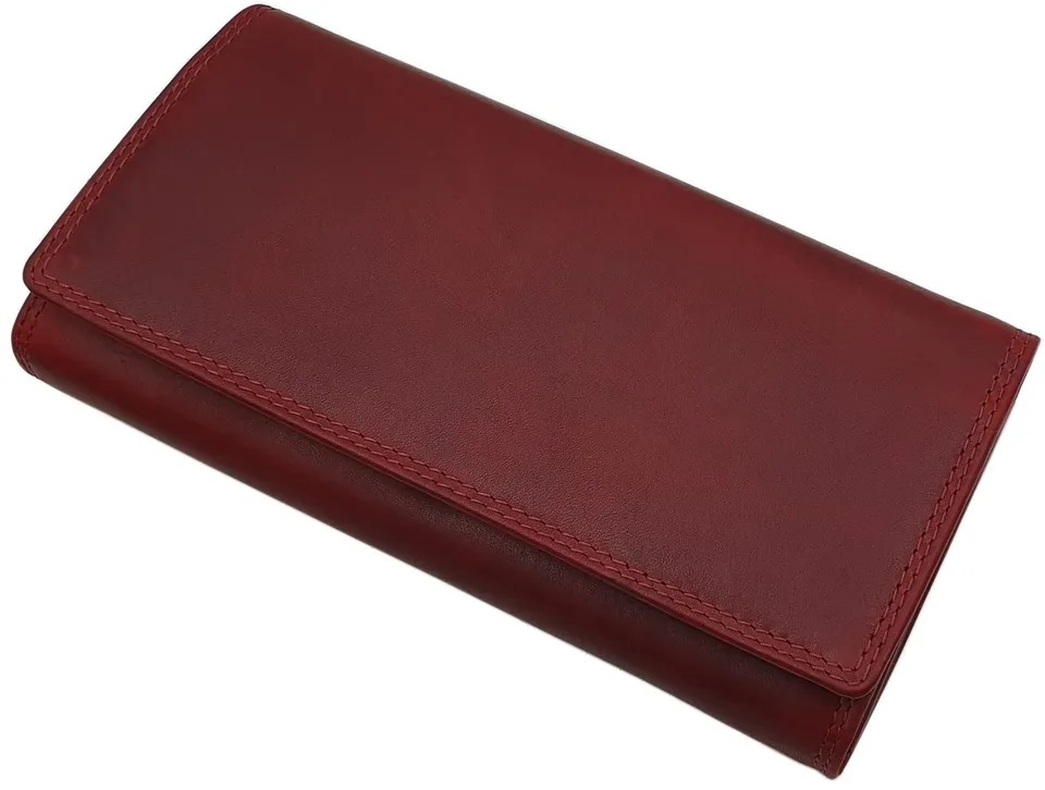 myledershop Damen Geldbörsen portafoglio donna senza motivo rosso ciliegia RFID