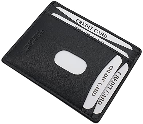 myledershop Kredit- und Visitenkartenetuis portacarte nero RFID