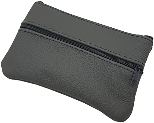 myledershop Schlüsseltaschen grande portachiavi in pelle grigio scuro