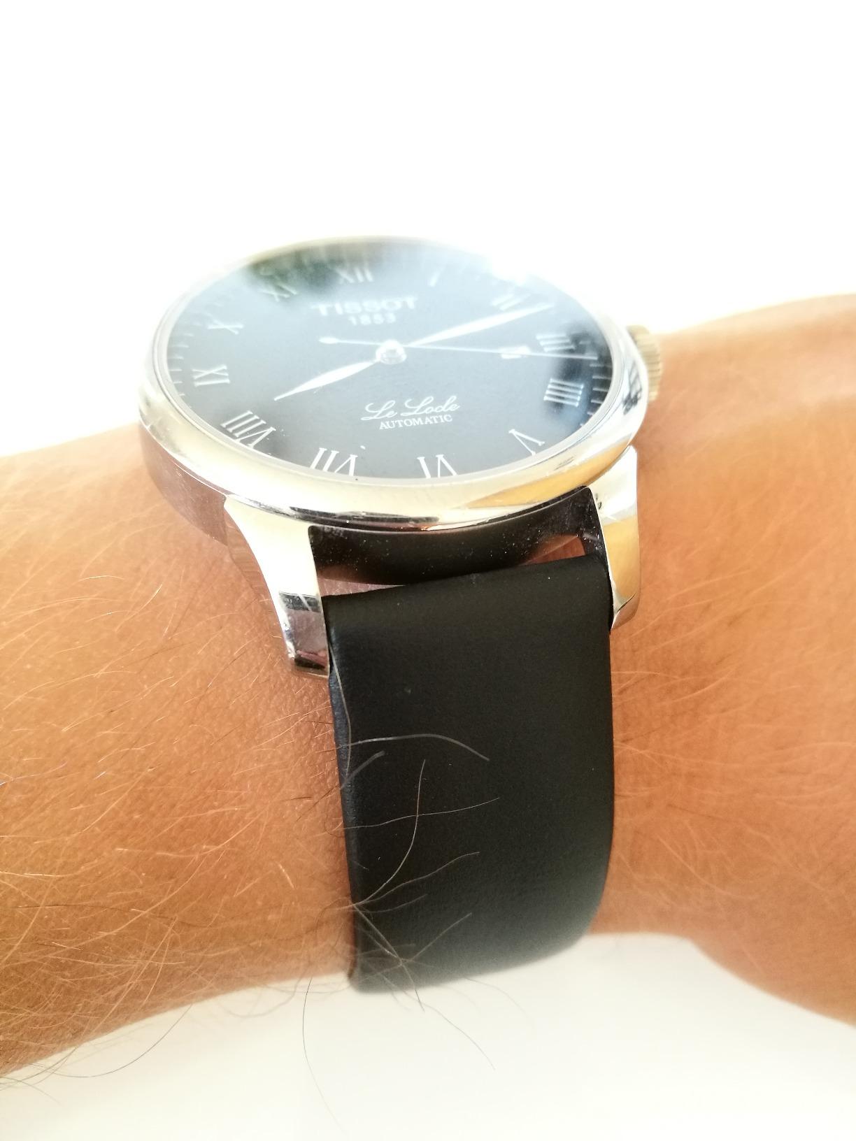 myledershop Uhrenarmbänder cinturino orologio 19 mm nero in vitello
