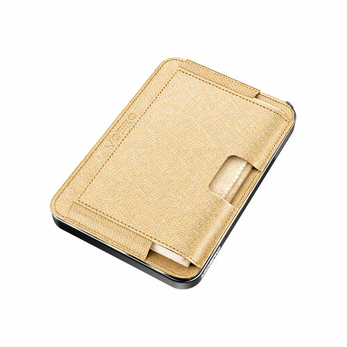 Moero Linea M2 M2 Pro Saffiano Gold portafoglio MagSafe RFID