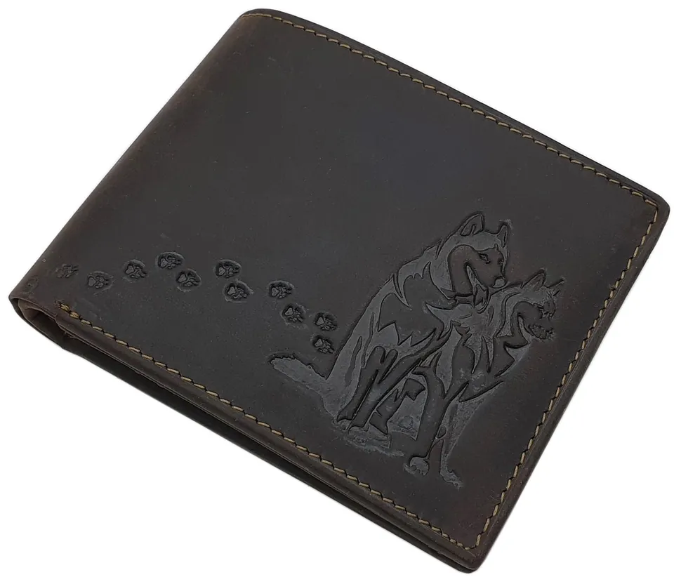 myledershop Herren Geldbörsen Modello 2 portafoglio orizzontale marrone RFID