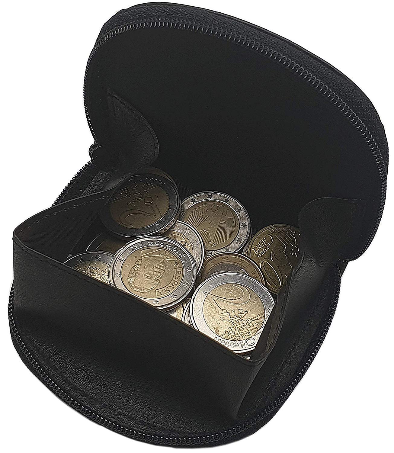 myledershop Münzbörsen MJ-Design-Germany portamonete nero in vacchetta