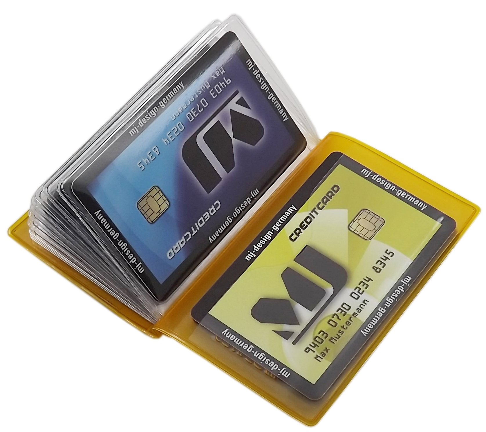 myledershop Kredit- und Visitenkartenetuis MJ-Design-Germany portacarte giallo 12 scomparti